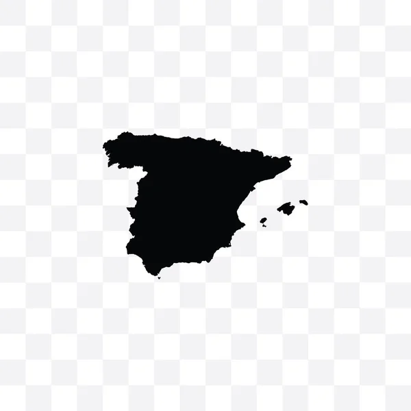 Black Outlined Country Vector Illustration Spain — Stock Vector