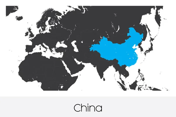 Geïllustreerde Landvorm Van China — Stockvector