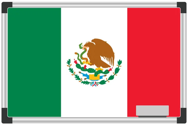墨西哥国家白板上的图解国旗 — 图库矢量图片