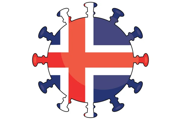 Ilustrovaná Virová Vlajka Pro Islandskou Zemi — Stockový vektor