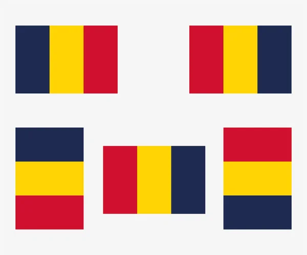 Ilustrovaná Vlajka Země Odražená Otočená Čadu — Stockový vektor