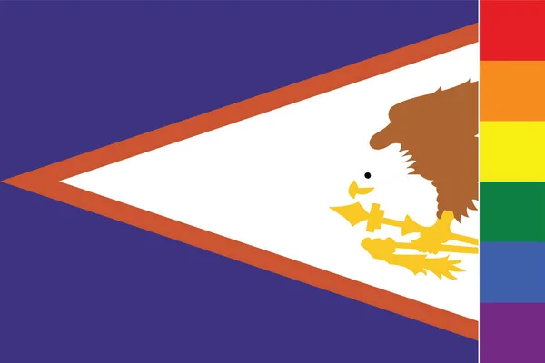 Σημαία Εικονογραφημένη Για Χώρα Της Αμερικανικής Σαμόα — Διανυσματικό Αρχείο