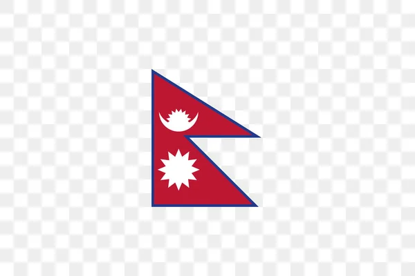 Vektor Illustration Flagga Transparent Bakgrund Nepal — Stock vektor