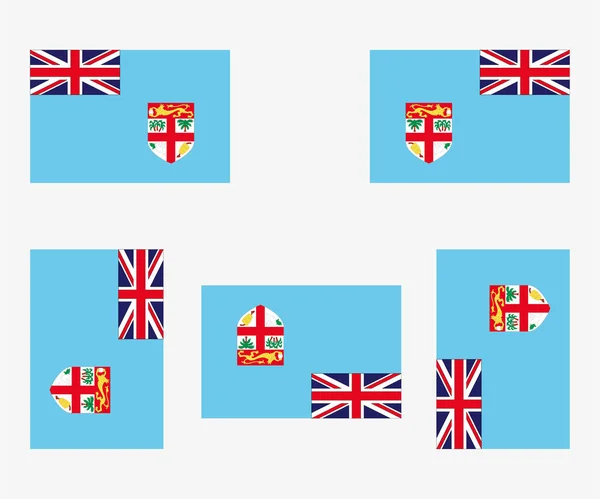 Bandera País Ilustrada Reflejada Rotada Fiyi — Vector de stock