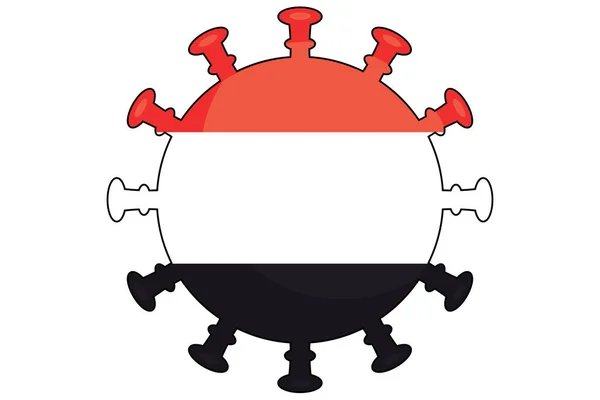 Illustrated Virus Flag Country Yemen — Stock Vector