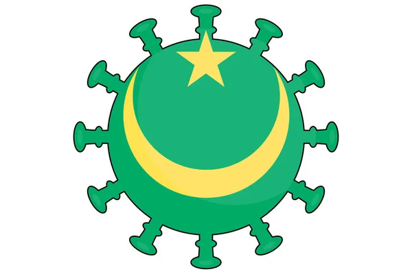 Bandera Virus Ilustrada Del País Mauritania — Vector de stock