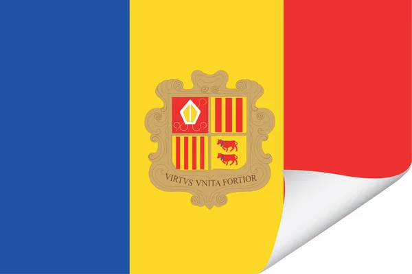 Ilustrovaná Vlajka Pro Zemi Andorra — Stockový vektor
