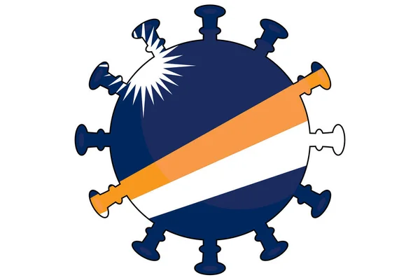 Illustrerad Virusflagga För Marshallöarna — Stock vektor