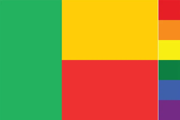 Drapeau Illustré Pour Pays Bénin — Image vectorielle