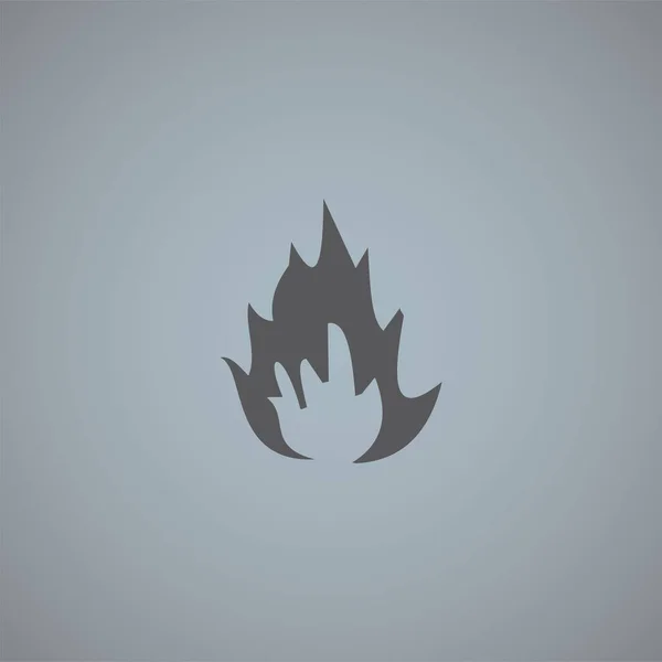 Icono Fuego Aislado Sobre Fondo Gris — Vector de stock