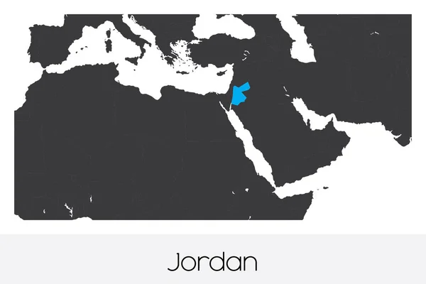 Ilustrovaný Tvar Země Jordánska — Stockový vektor