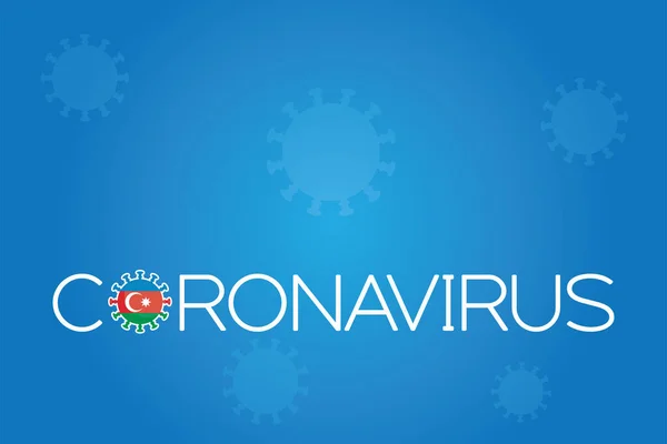 Bandera Virus Ilustrada Del País Azerbaiyán — Vector de stock