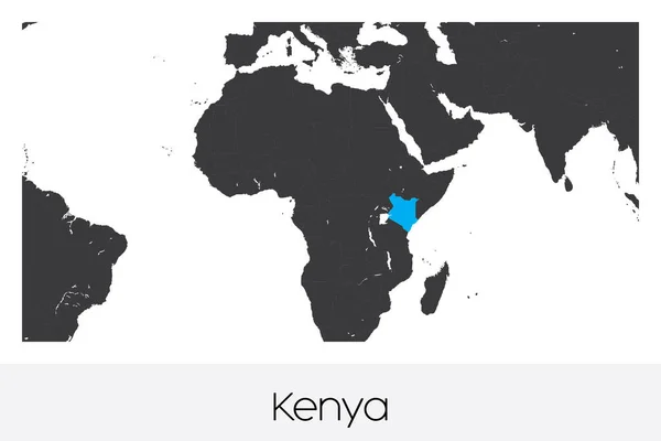 Εικονογραφημένο Σχήμα Χώρας Της Κένυας — Διανυσματικό Αρχείο