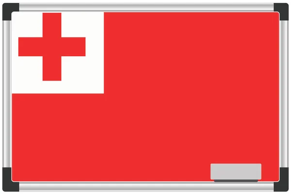 Иллюстрированный Флаг Белой Доске Страны Тонга — стоковый вектор