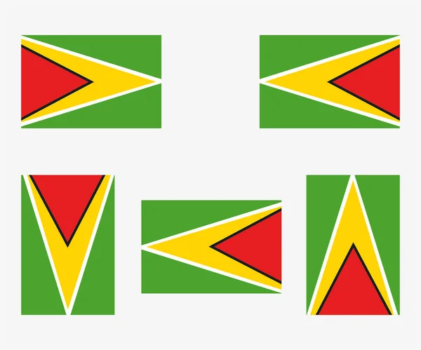 Bandera País Ilustrada Reflejada Rotada Guyana — Archivo Imágenes Vectoriales