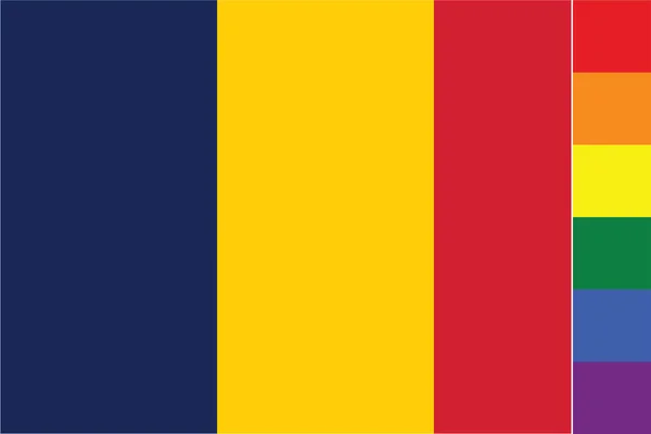Bandera Ilustrada Del País Del Chad — Archivo Imágenes Vectoriales