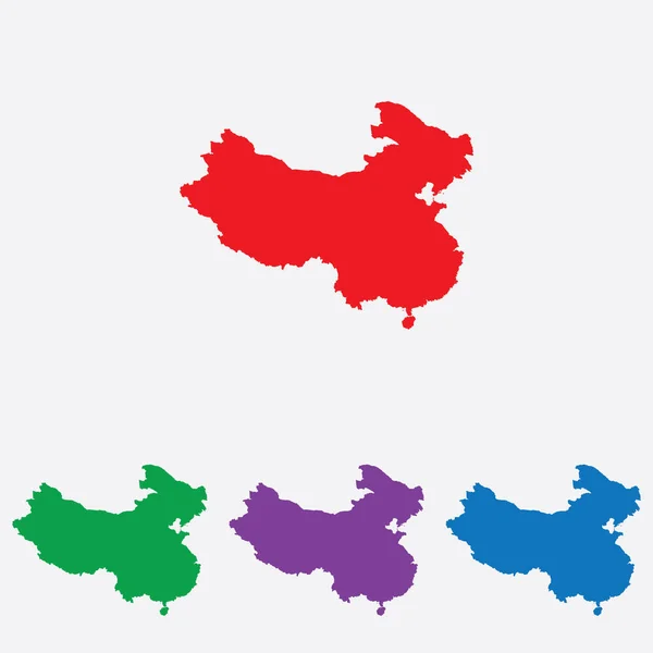 Multicolored Country Shape Vector Illustration China — Stock Vector