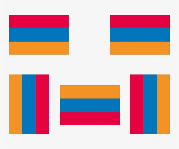 Bandera País Ilustrada Reflejada Rotada Armenia — Vector de stock