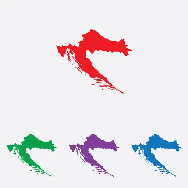 Ilustração Vetorial Forma País Multicolorido Croácia — Vetor de Stock