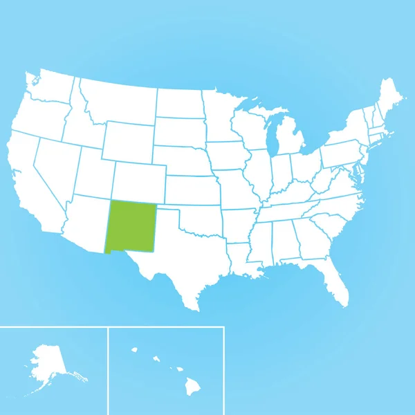 Mapa Wektorowa Stanu Nowy Meksyk Usa — Wektor stockowy