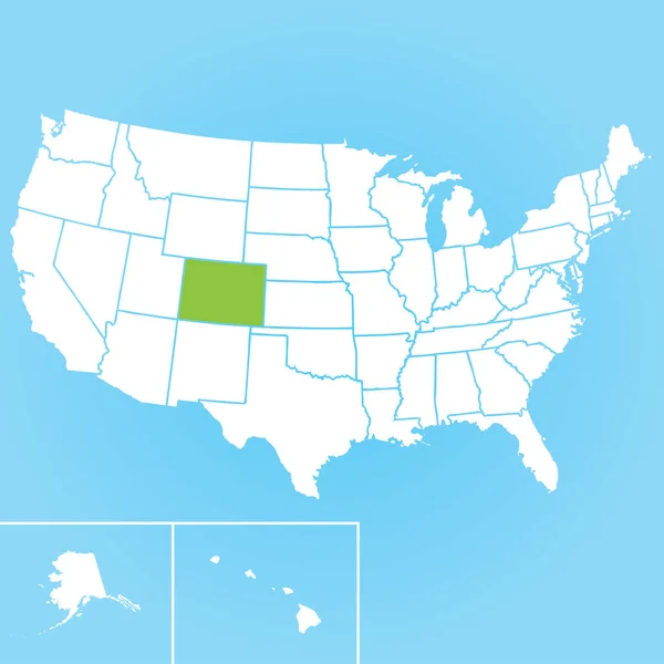 Mapa Wektorowa Stanu Kolorado Usa — Wektor stockowy