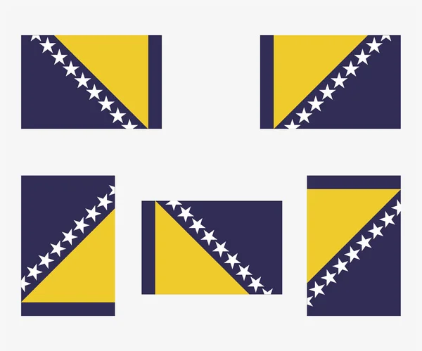Εικονογραφημένη Σημαία Χώρας Αντανάκλαση Και Περιστροφή Της Βοσνίας — Διανυσματικό Αρχείο