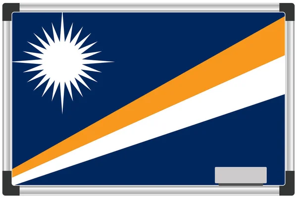 Bandera Ilustrada Una Pizarra Blanca Para País Las Islas Marshall — Vector de stock