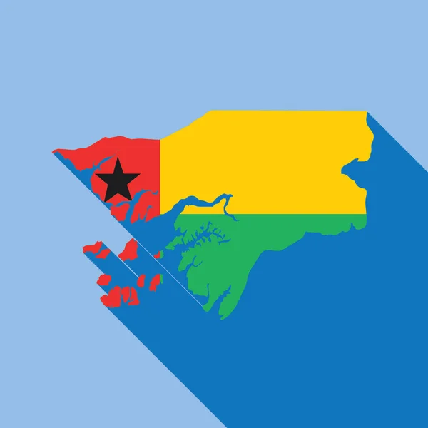 Ilustração Vetorial País Wint Flag Fill Delineada Guiné Bissau — Vetor de Stock