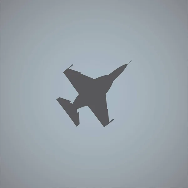 Icône Vectorielle Fighter Jet Isolée Sur Fond Gris — Image vectorielle