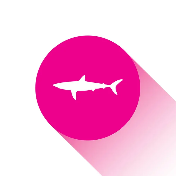 Pinkfarbenes Vektorsymbol Oder Schaltfläche Von Shark — Stockvektor