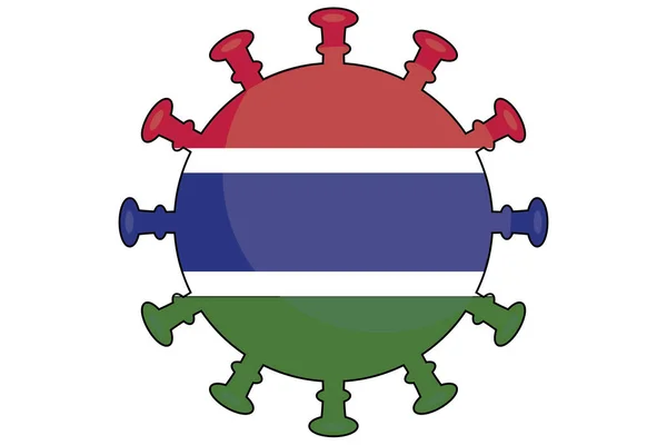 Ілюстрований Прапор Вірусу Країни Гамбії — стоковий вектор