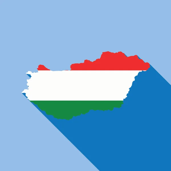 Outlined Country Wint Flag Fill Vector Illustration Hungary — Stockový vektor