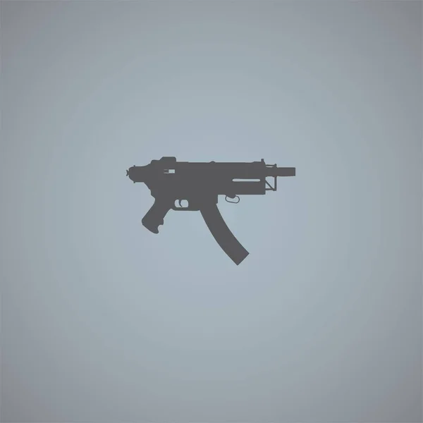 Machine Gun Vector Icono Aislado Sobre Fondo Gris — Vector de stock