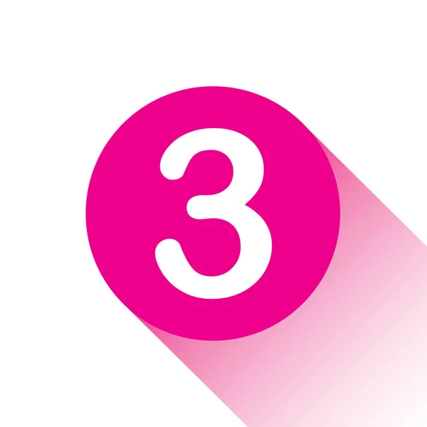 Pink Vector Icon Button Number — Stock Vector