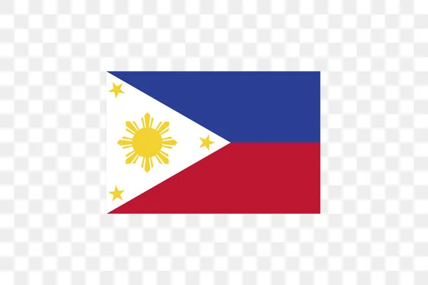 Ilustração Vetorial Bandeira Sobre Fundo Transparente Filipinas — Vetor de Stock
