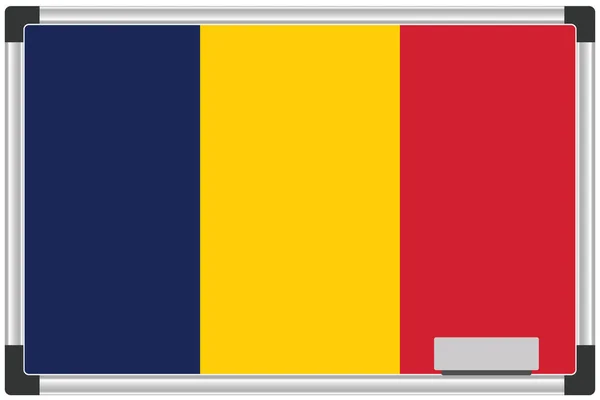 Drapeau Illustré Sur Tableau Blanc Pour Pays Tchad — Image vectorielle