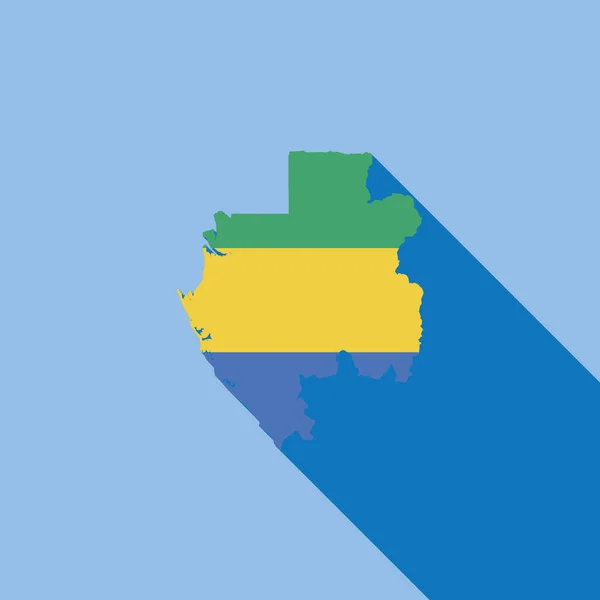 Outlined Country Wint Flag Fill Vector Illustration Gabon — vektorikuva