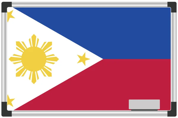 Geïllustreerde Vlag Een Whiteboard Voor Het Land Van Filippijnen — Stockvector