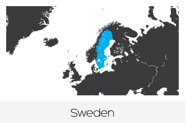 Forme Pays Illustré Suède — Image vectorielle