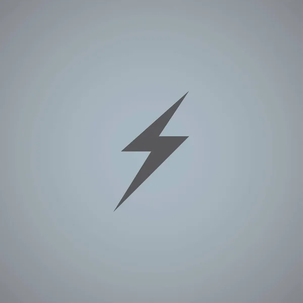 Lightning Bolt Vector Icon Isolated Grey Background — Stock Vector