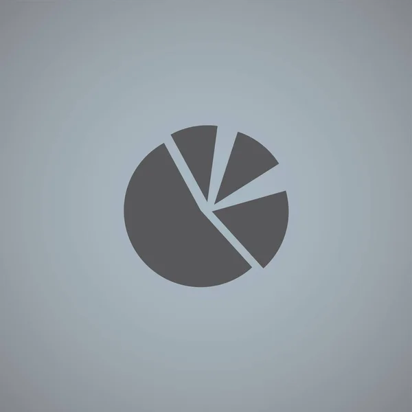 Pie Diagramm Vektorsymbol Isoliert Auf Grauem Hintergrund — Stockvektor