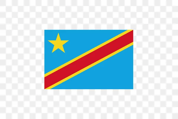 Vector Illustratie Van Vlag Transparante Achtergrond Democratische Republiek Congo — Stockvector