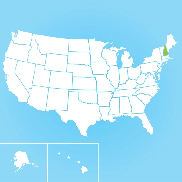 Mapa Vetorial Estado Norte Americano New Hampshire — Vetor de Stock