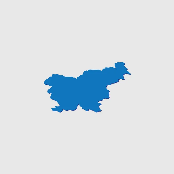 Blau Illustrierte Landgestalt Mit Schatten Sloweniens — Stockvektor
