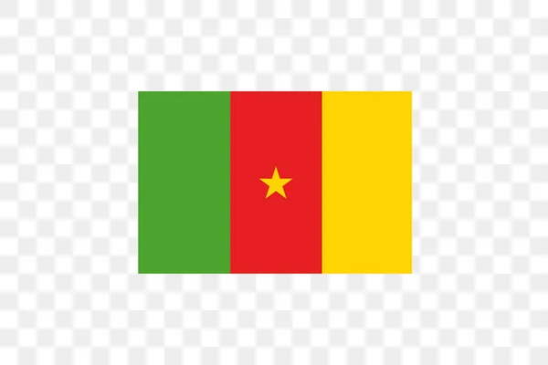 Illustration Vectorielle Drapeau Sur Fond Transparent Cameroun — Image vectorielle