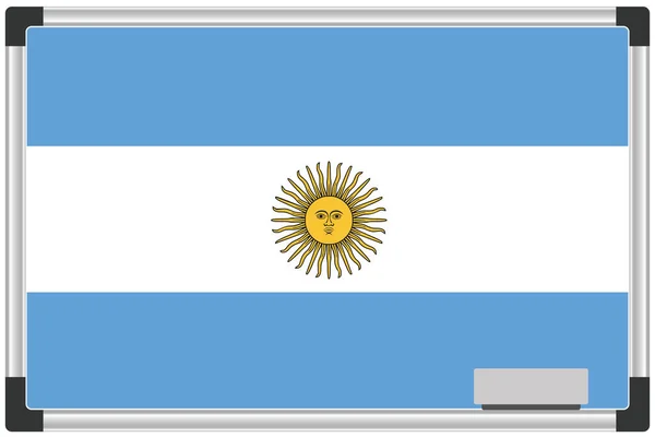 Bandeira Ilustrada Quadro Branco Para País Argentina — Vetor de Stock