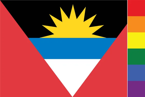 Illustrated Flag Country Antigua Barbuda — Stock Vector