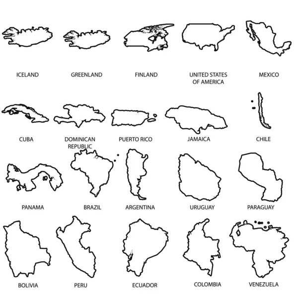 Pacote Forma País Ilustrado — Vetor de Stock