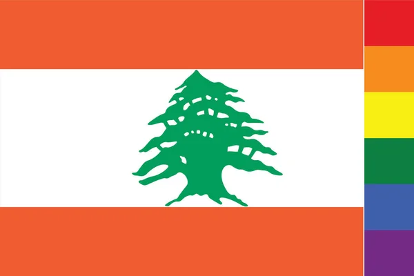 Εικονογραφημένη Σημαία Για Χώρα Του Λιβάνου — Διανυσματικό Αρχείο