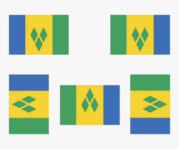 Ilustrowana Flaga Kraju Odzwierciedlona Obracana Przez Saint Vincent Grenadyny — Wektor stockowy